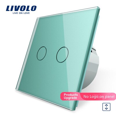 Livolo Luxury W/B/G 3 Color Crystal Glass Panel Wall Switch,