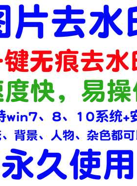 图片照片相片图像一键无痕自动去水印软件电脑手机去除背景删人物