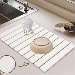 硅藻土地垫硬硅藻泥折叠收纳浴室防滑脚垫吸水卫生间速干厕所垫子