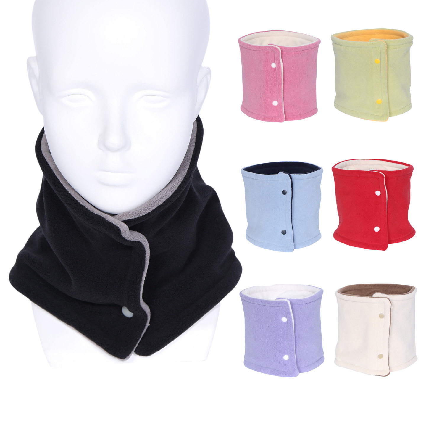 新款双层围脖冬季男女保暖护颈椎套头脖套纯色奥粒绒加厚保暖围巾,运动包/户外包/配件,围巾/围脖,淘宝优惠券,粉丝福利购,淘宝优惠卷