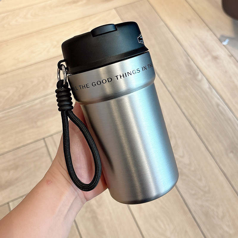 简约保温杯女生便携高颜值ins风办公室咖啡杯男士车载户外水杯