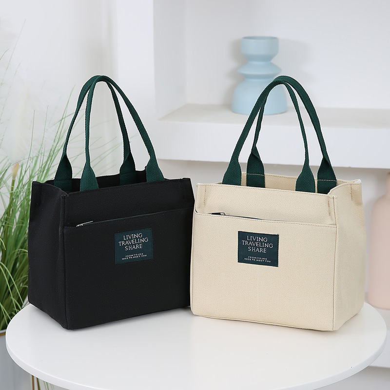 上班族大容量帆布手提包便当包