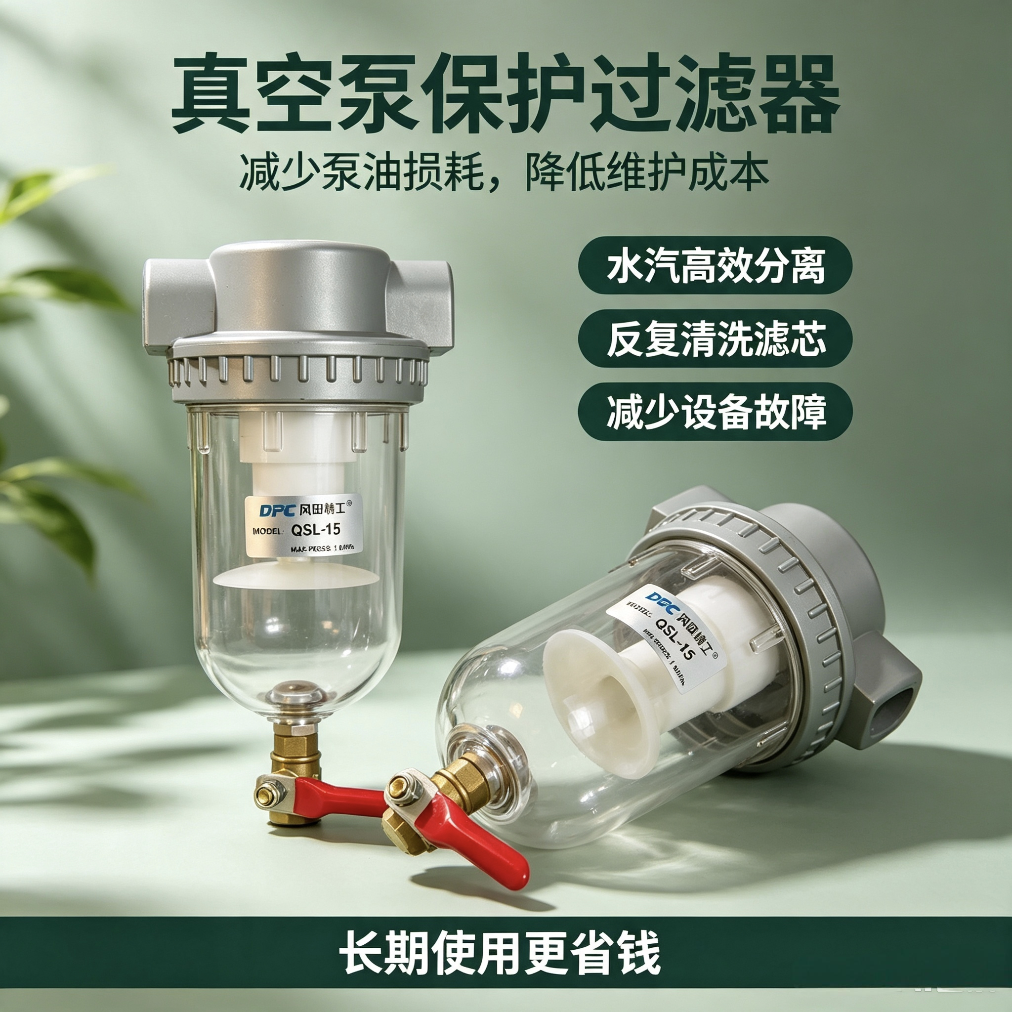 真空泵汽水过滤器 负压专用水分分离器真空泵前置进气口滤水除水图片