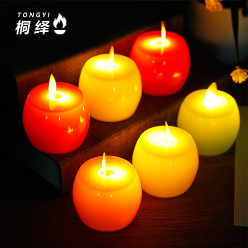 创意LED仿真摇摆电子蜡烛灯圣诞节苹果工艺品舞台道具派对装饰
