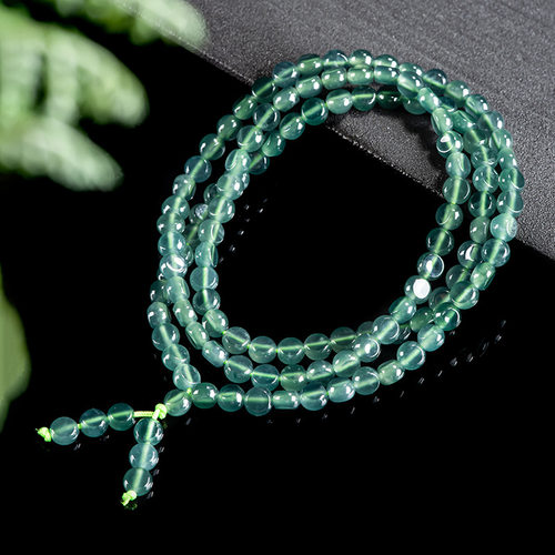 翠莹福正品天然A货翡翠蓝水玉珠算盘珠项链冰种玉石手串女款XL13