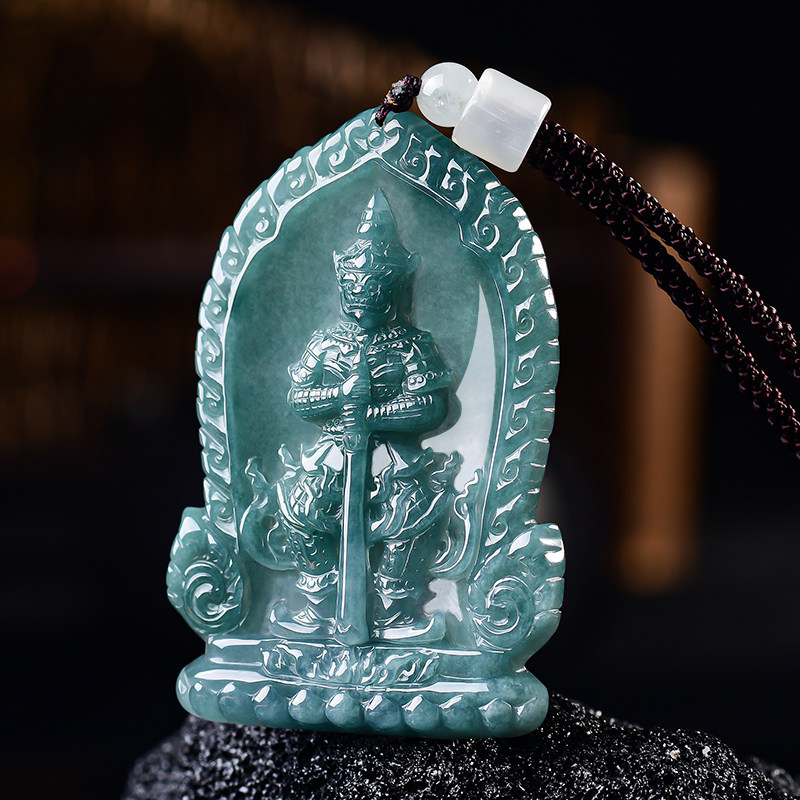 翠莹福天然A货翡翠蓝水鬼王涛威素湾夜叉神鬼王东南亚龙婆易E053