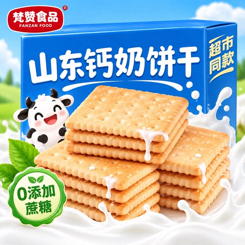 老式青岛儿童高钙无蔗糖饼干整箱