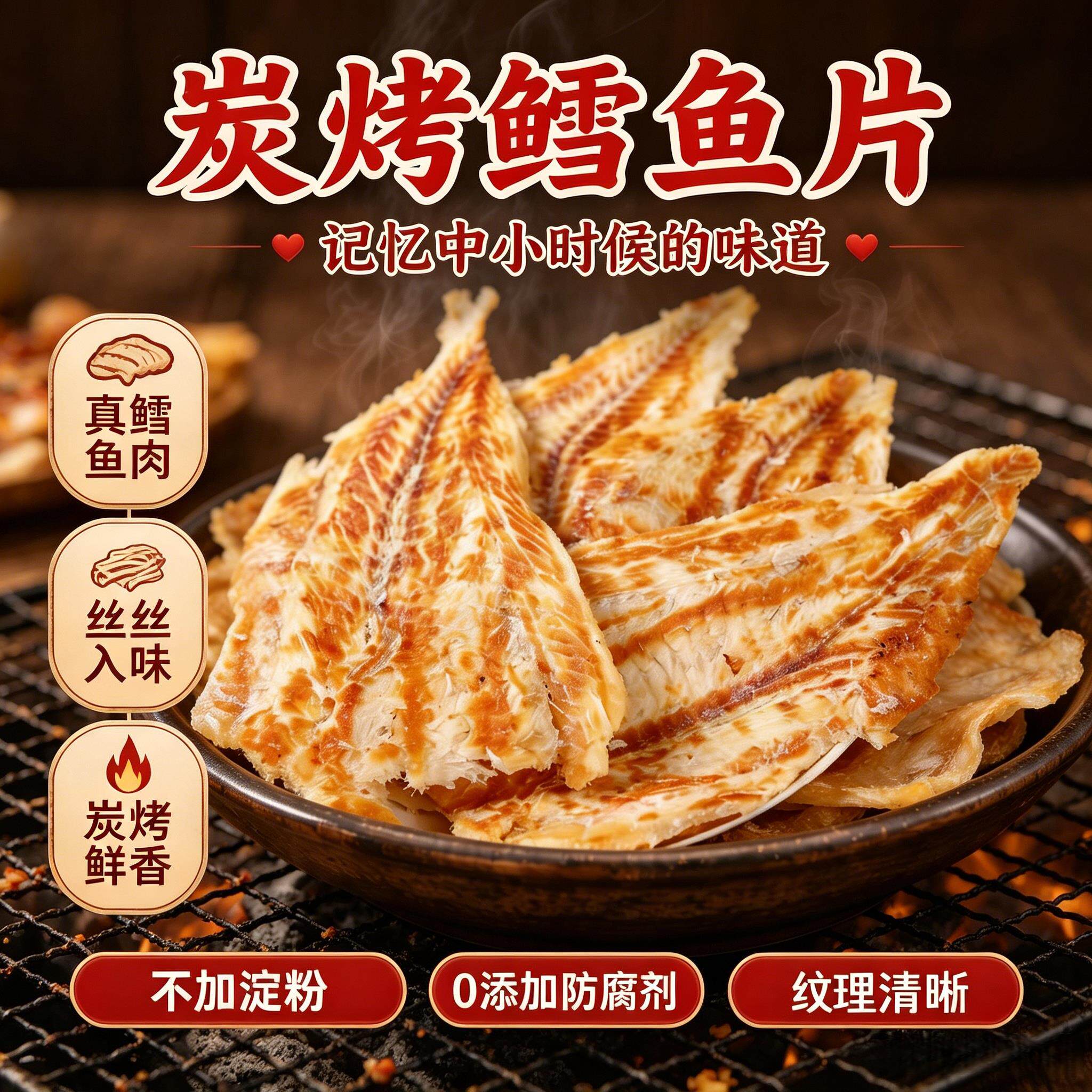 即食鱼干片碳烤鳕鱼片烤鱼片250g香即食零食小吃休闲食品水产干货