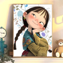 俏皮女孩数字油画diy卡通手工填充填色治愈系解压丙烯画油彩画画