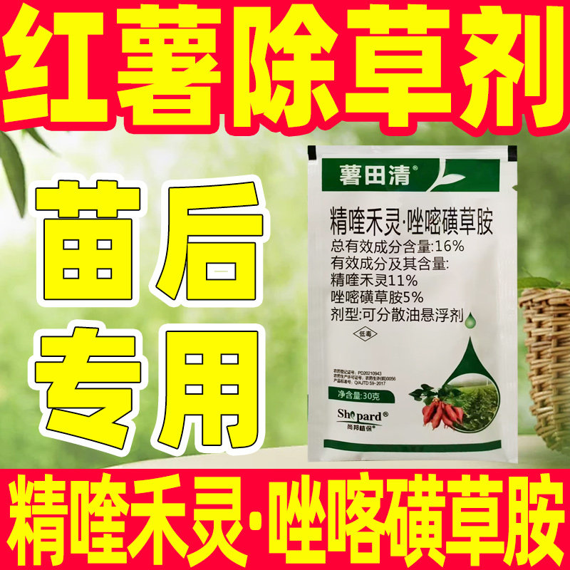 红薯苗后专用除草剂16%精喹禾灵唑嘧磺草胺甘薯红苕苗后除草正品