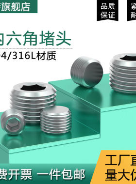 304不锈钢内六角外丝堵头丝堵管
