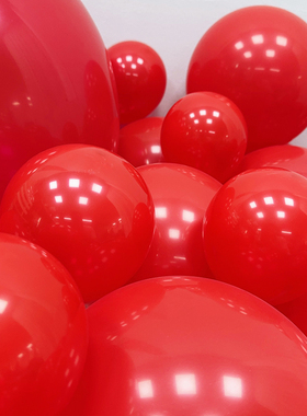 5/10/12/18/36寸加厚元旦红色气球批发生日结婚装饰跨年场景布置