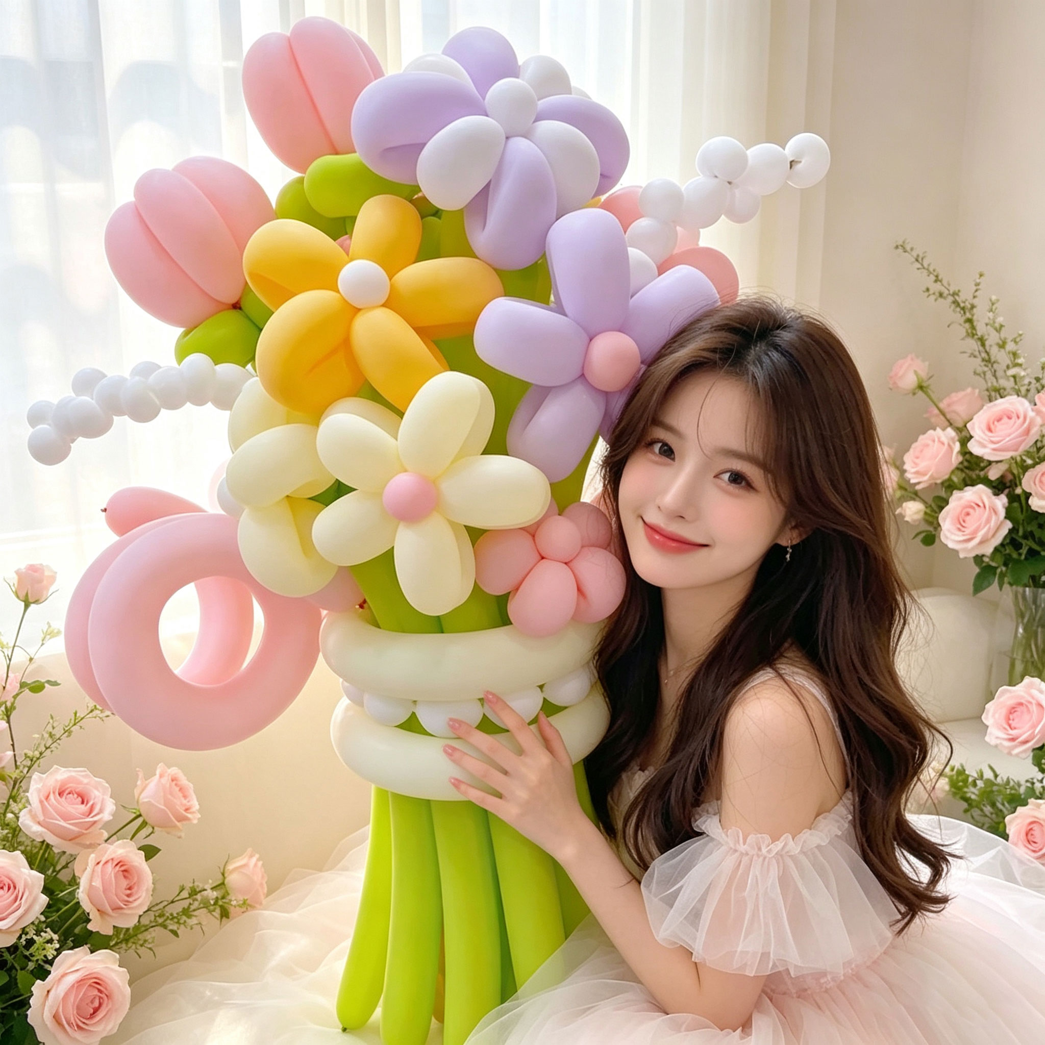 260长条气球加厚diy装饰造型花束马卡龙花朵汽球批发场景布置品