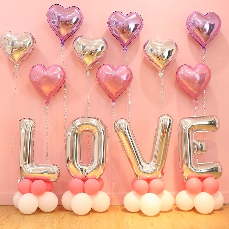 情人节浪漫告白装饰LOVE字母表白气球结婚房订婚求婚创意婚礼布置