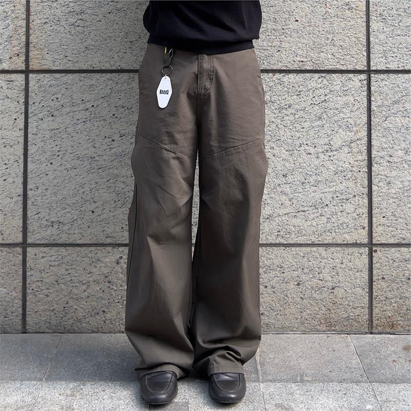 阔腿工装裤男 cleanfit直筒休闲裤 打褶裤子男长裤潮流款