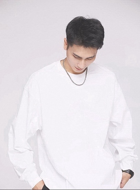 CHILLBOYCREW标准阔型长袖T恤3代320g重磅宽松落肩圆领打底衫