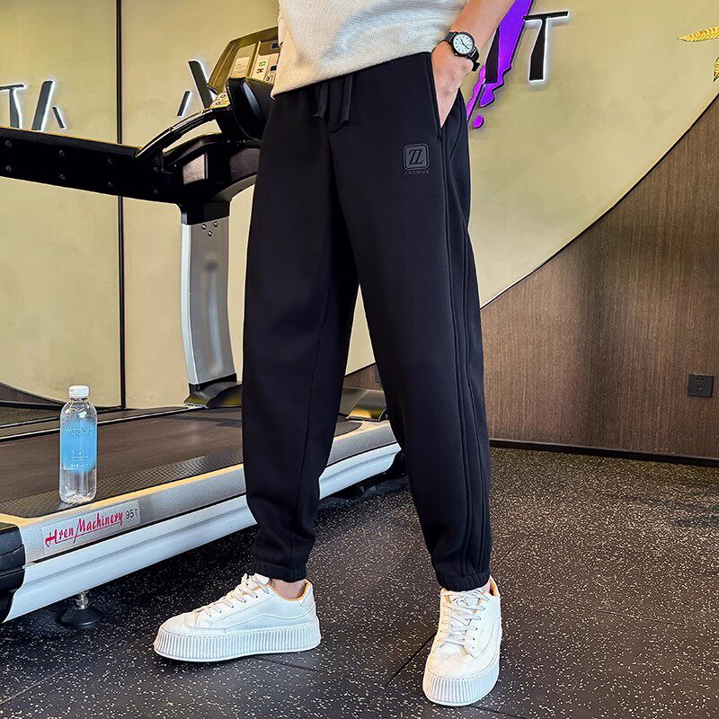 裤子男款春秋2025新款痞帅潮牌宽松直筒束脚卫裤宽松休闲运动裤男
