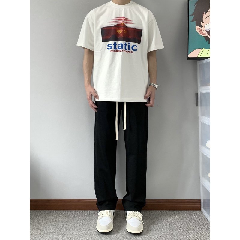 XANYP 黑色休闲直筒长裤阔腿百搭男运动宽松高街潮牌垂感拖地裤子