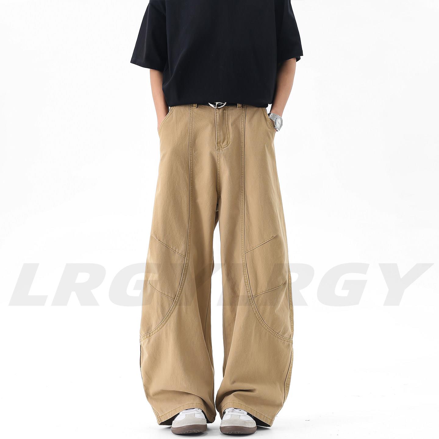 LRGY落日归野 美式春夏季工装裤男宽松直筒宽裤卡其色休闲长裤图片