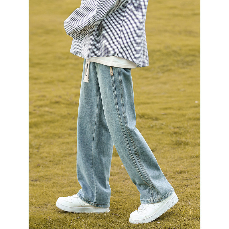 男士潮牌牛仔裤男2026新款休闲男款夏季裤子男生宽松直筒阔腿男裤
