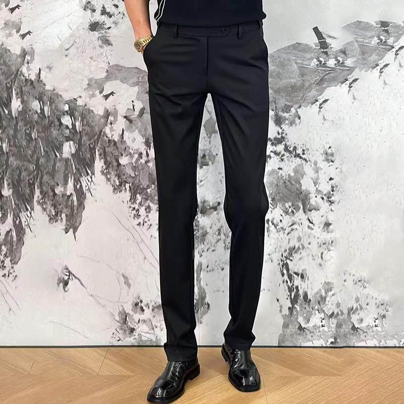 春秋西装裤黑色男裤子西裤复古商务垂坠感裤西装裤休闲裤男裤子