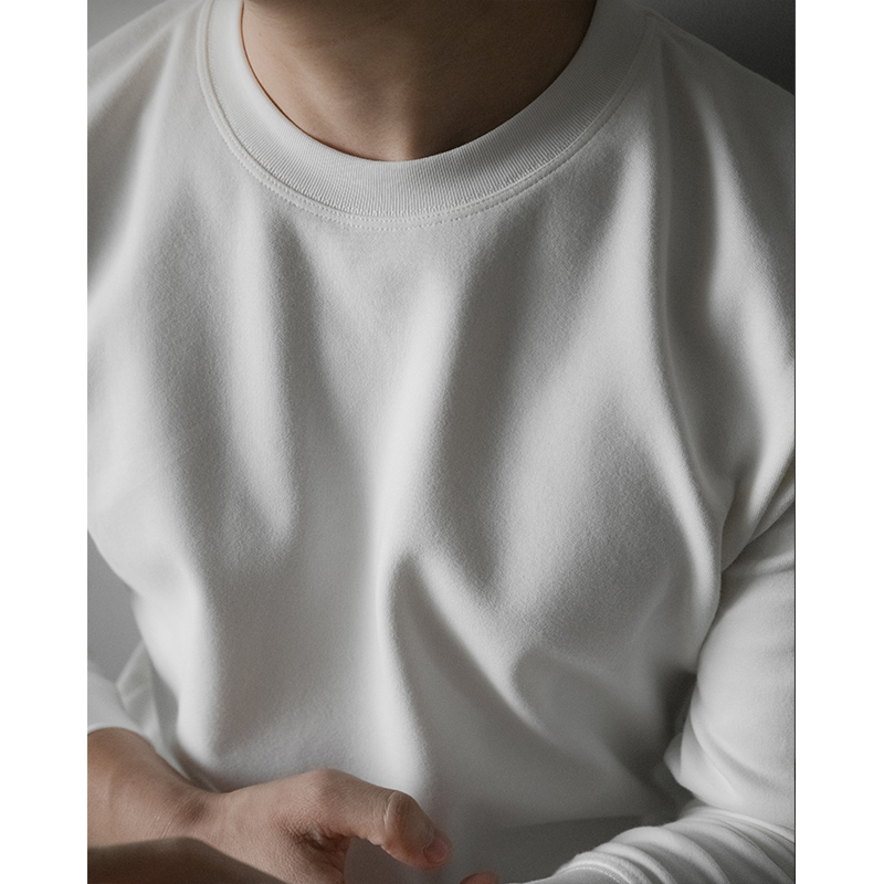 300G双面磨毛重磅厚白色长袖T恤男士内搭打底衫圆领卫衣保暖秋冬