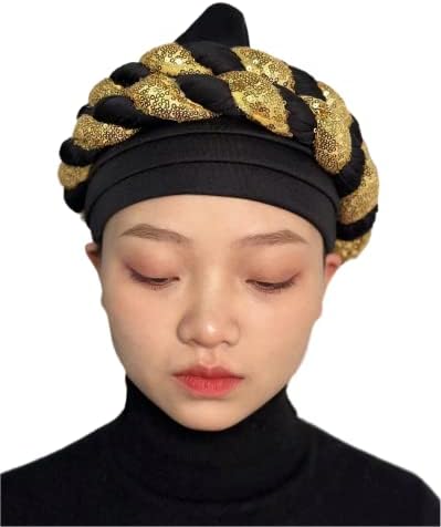 Nigerian gele Turban for Women Knot Headwrap Twisted Braid H