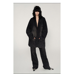 SENSEAWEEK26春季新品通勤牛仔外套烫钻百搭气质宽松休闲西装女