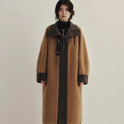 秋冬新品姜黄羊羔毛长大衣