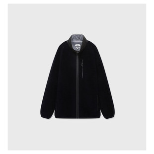 【IMMI】25秋冬新品羊羔毛拼格纹立领宽松夹克外套 MWEFWWJK1612X