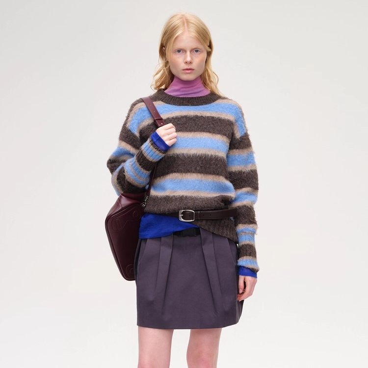 短句25秋Daily条纹毛衣