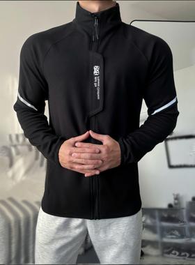潮牌秋冬锁温全拉链修身立领加德绒训练健身运动跑步拉链口袋外套