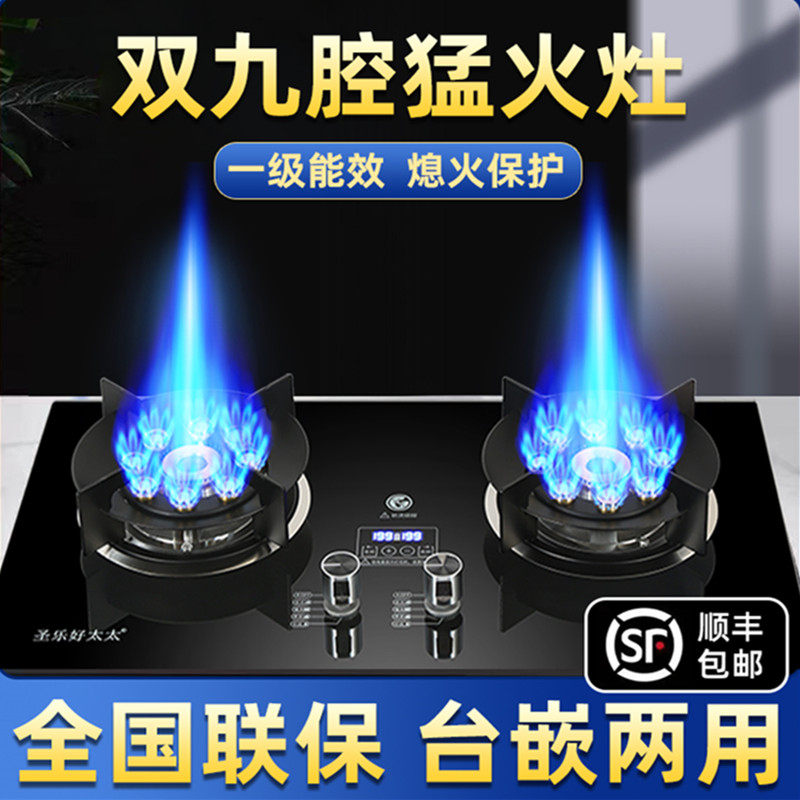 圣乐好太太燃气灶双灶家用煤气灶天然气液化气台式猛火灶家用炉具