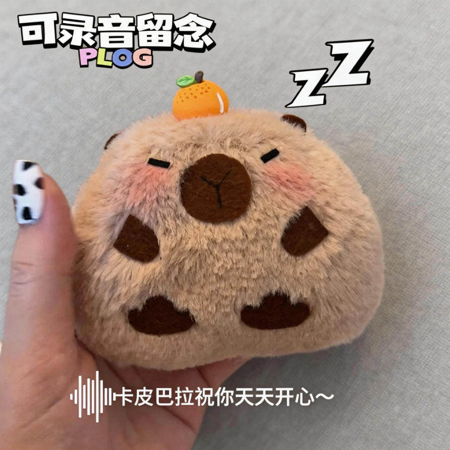 宠物纪念品卡皮巴拉仓鼠毛孩子录音玩偶毛绒公仔发声玩具怀念挂件