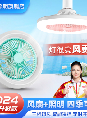 风扇灯e27螺口一体静音节能风扇灯泡卧室厨房卫生间吸顶led吊扇灯