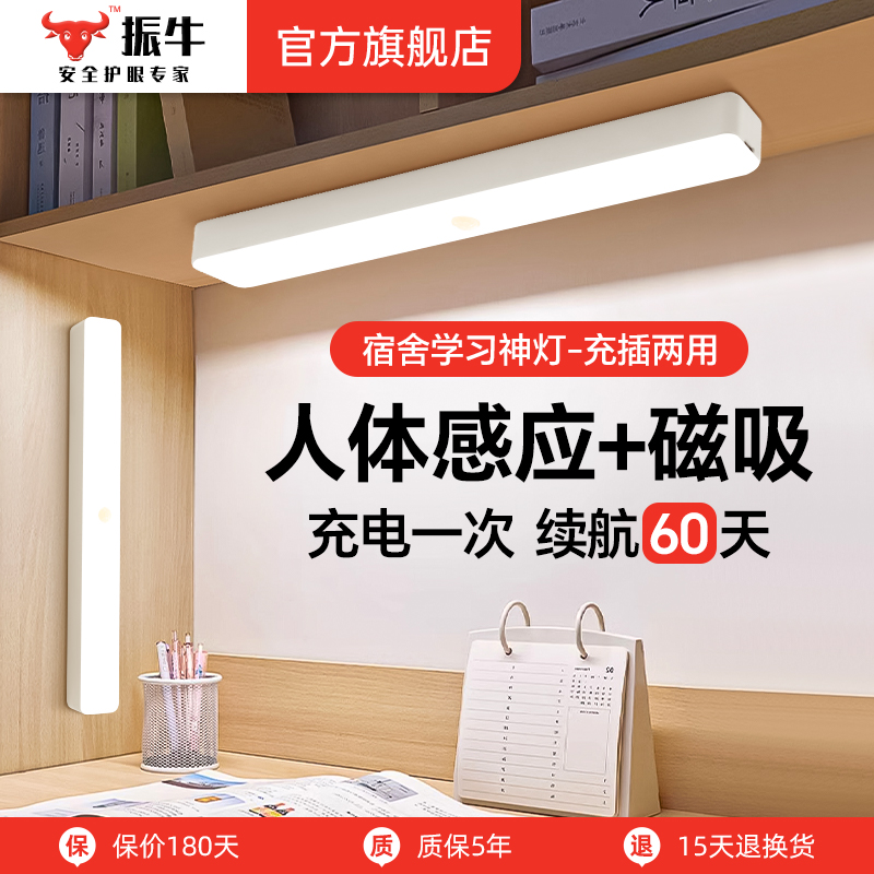 智能人体感应护眼灯学习专用充电感应壁挂夜灯大学生宿舍磁吸台灯