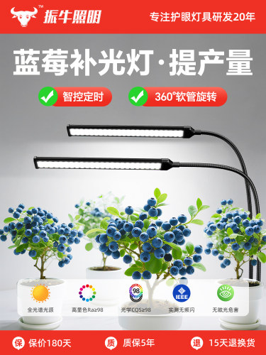 全光谱模拟阳光植物生长Led红光蓝莓花室内家用多肉着色填充灯