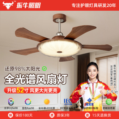 2026新款中古风扇灯客厅静音吊扇灯餐厅一体吸顶灯卧室电风扇吊灯