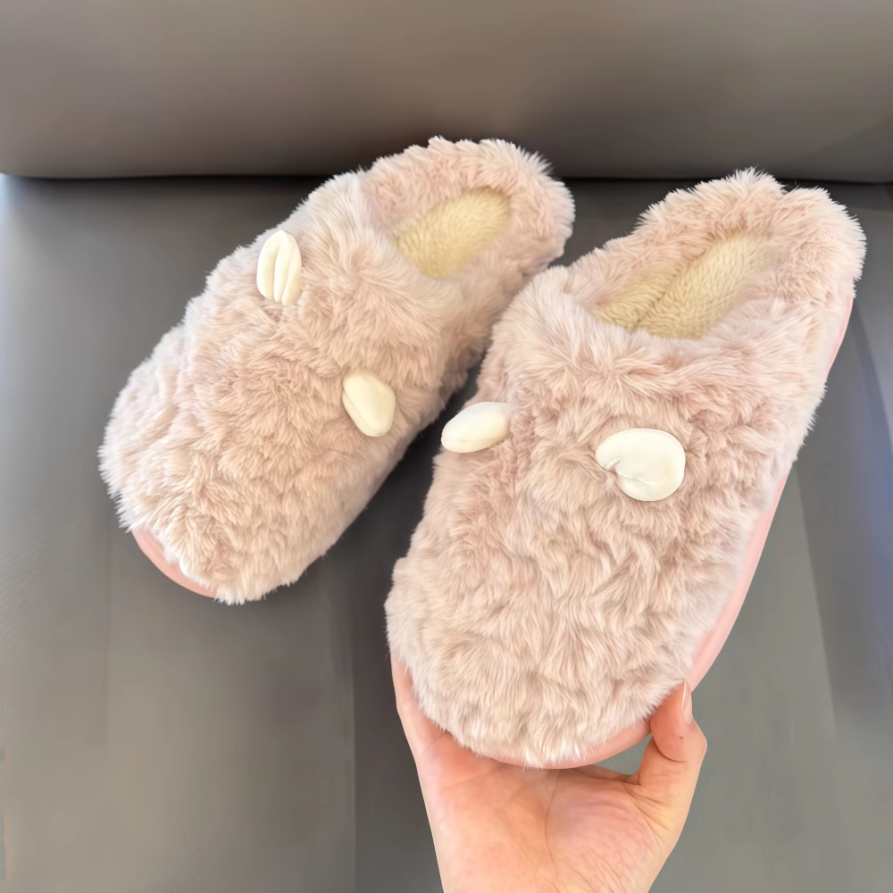 棉拖鞋女士秋冬季包跟外穿可爱新款室内家居防滑保暖毛绒月子棉鞋