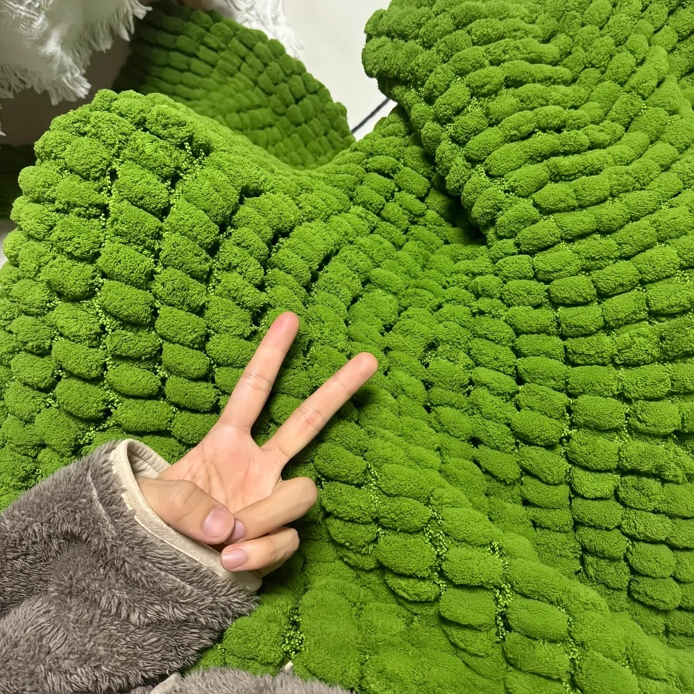 球球毛线毛毯手工编织DIY毯子