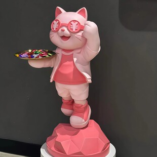 招财猫大型落地摆件发财猫朋友新店开业大吉乔迁实用大气高档礼品