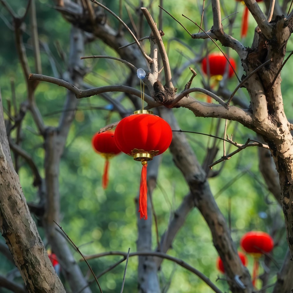 新年植绒灯笼挂饰中式红灯笼