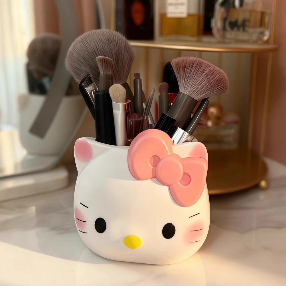 Kitty猫可爱桌面笔筒收纳摆件