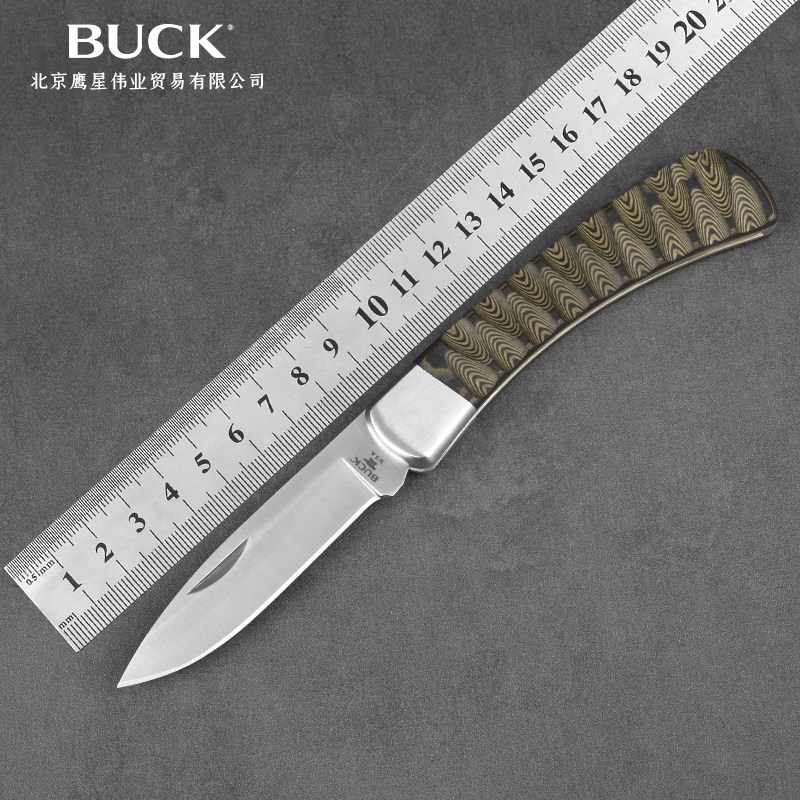 buck美国正品巴克进口折叠猎刀水果经典110不锈钢层压柄110bksle