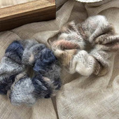 毛呢2024秋冬新款 毛呢大肠圈日系韩版 百搭温柔头饰女士ins风发圈