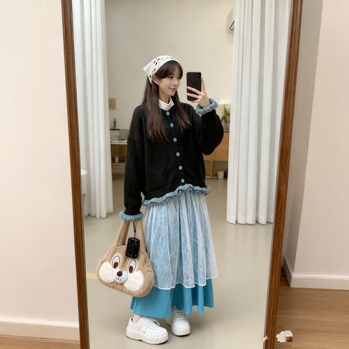 胖薯大码秋冬美式复古慵懒学院风针织开衫毛衣外套女长袖显瘦上衣