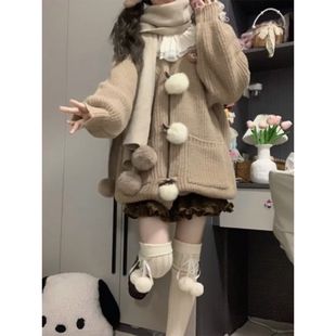 胖薯大码小个子奶系穿搭软糯毛衣针织开衫半身裙学院风两件套装女