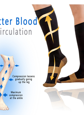 1 Pair Unisex Copper Compression Socks Women Men Anti Fatigu