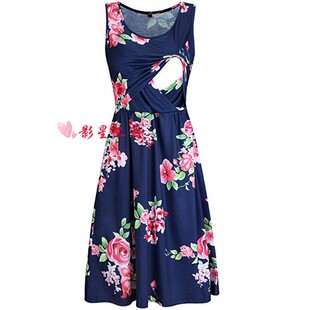 Women's Nursing Breastfeeding Clothes Lactation dress sk