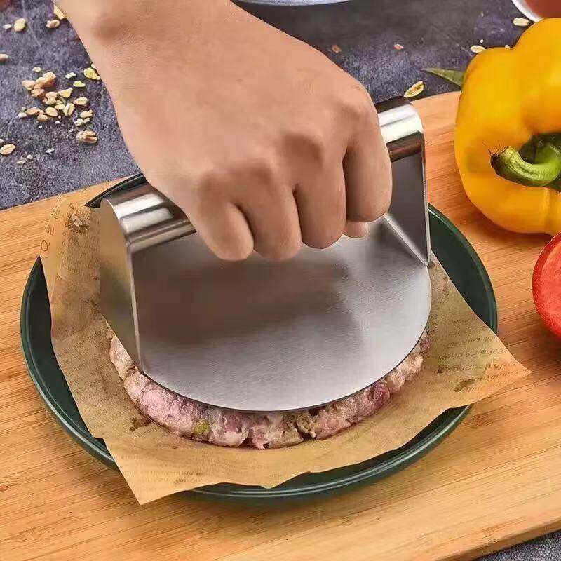 食品不锈钢圆型压饼器手抓烧饼家用手压商用铁板鱿鱼压板压面新款